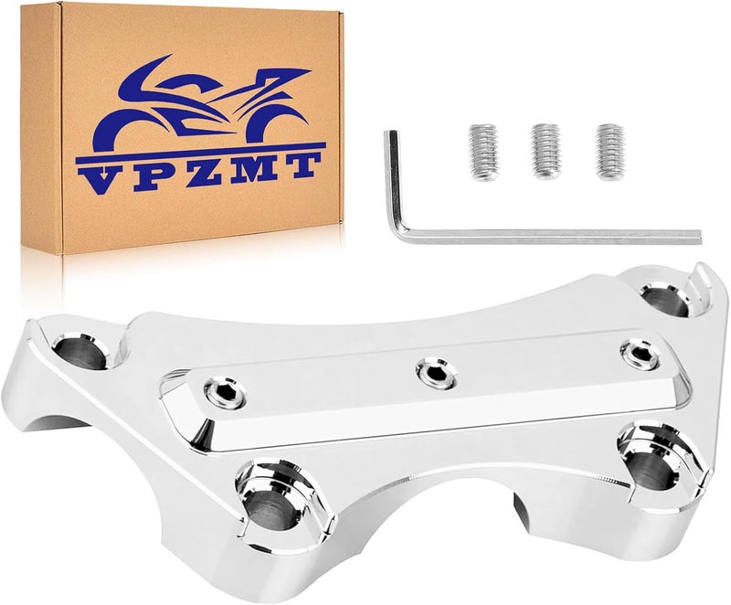 VPZMT Anti-Slip 1'' Top Clamp Handlebar Risers for Harley/Electra Glide/Road Glide/Street Glide/Road King/Touring 1997-2025 Models, Chrome - Image 1